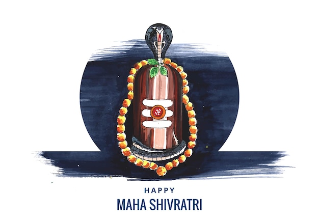Maha shivratri festival greeting with shivling card background