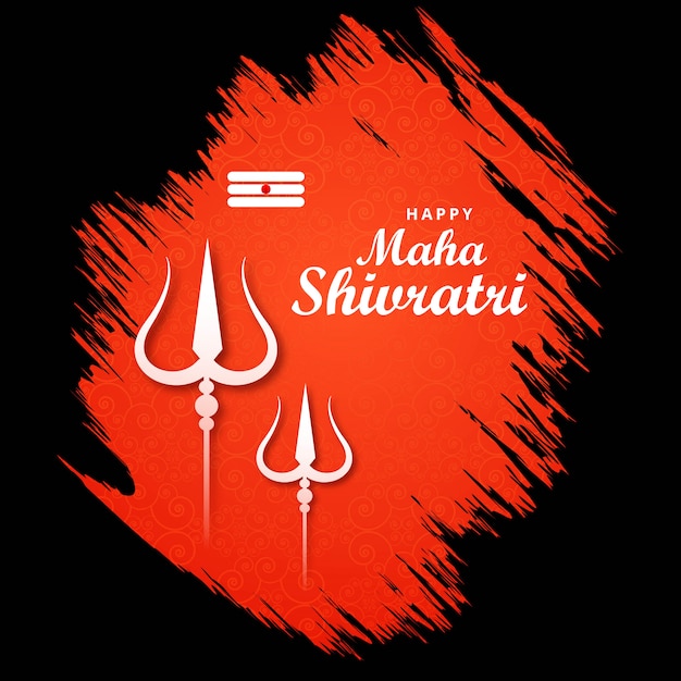 Vettore gratuito maha shivratri lord shiva trishul per carta