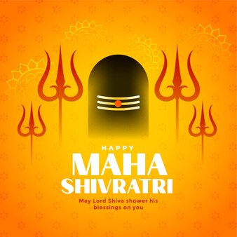 Maha shivratri traditional hindu festival wishes card