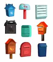 Free vector mail boxes icons set