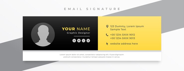 Free Vector mail footer template design with social media profile