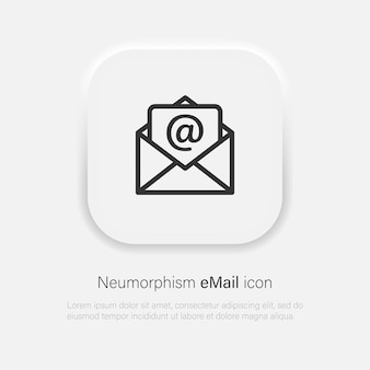 Mail vector icon in trendy neumorphic style. email envelope symbol in neumorphism design. vector eps 10