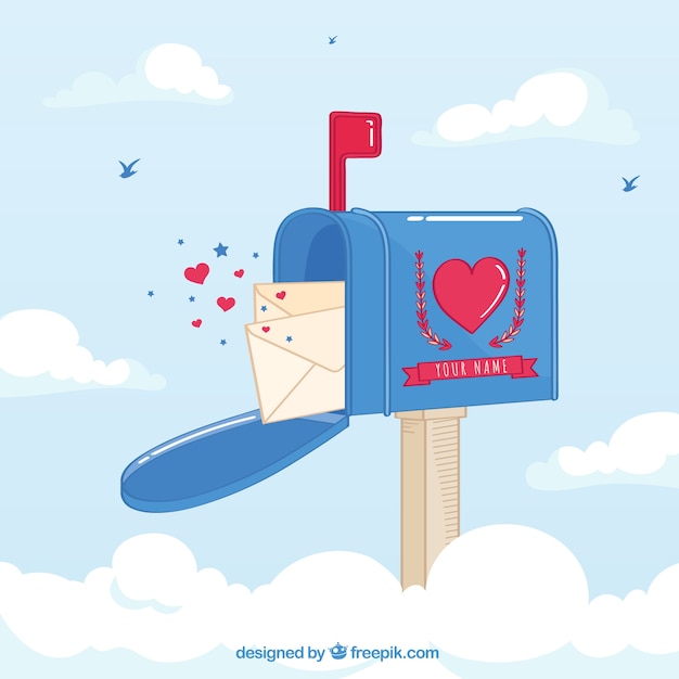 Mailbox background with love letters