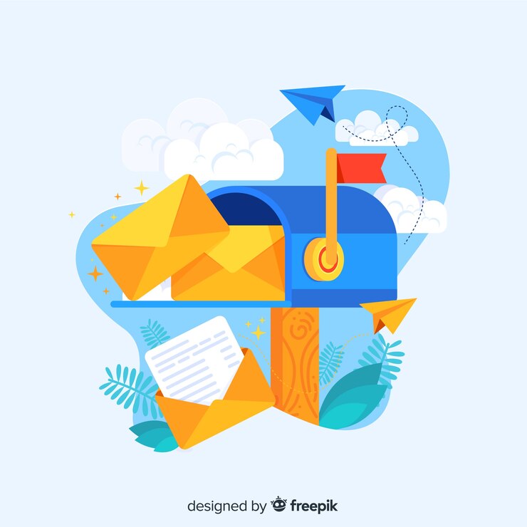 Free Vector mailbox concept for landing page