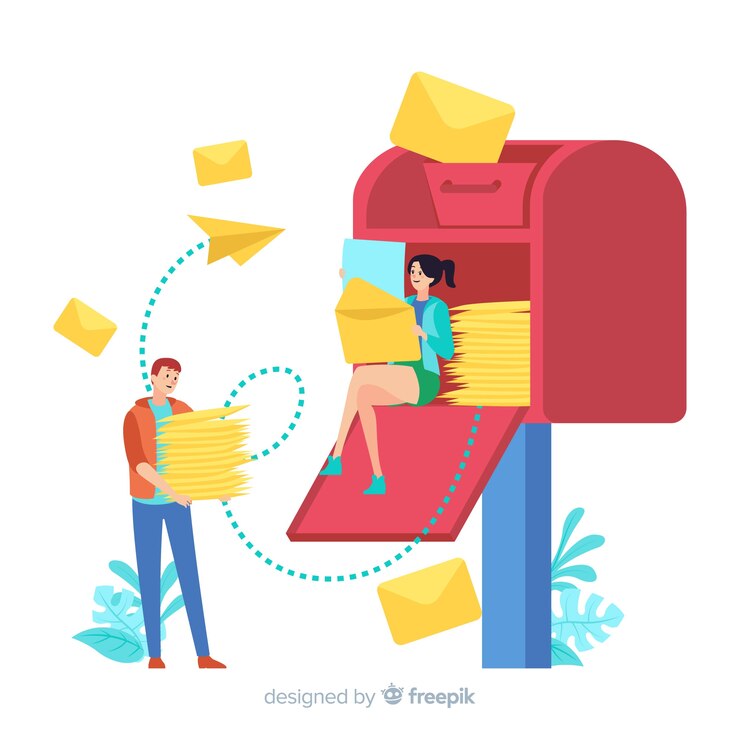 Free Vector mailbox concept for landing page