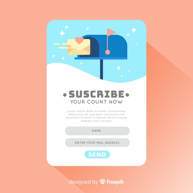 Free vector mailbox social influencer background