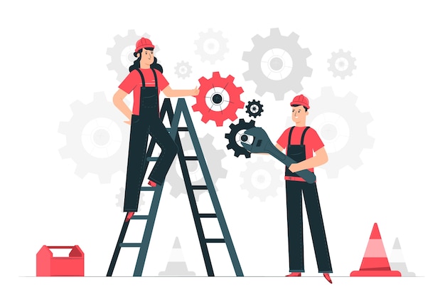 Maintenance concept illustration Free Vector