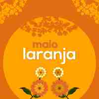 Free vector maio laranja orange red background social media design banner free vector