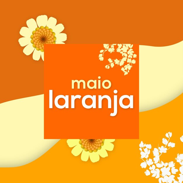 Maio Laranja 주황색 노란색 배경 소셜 미디어 디자인 배너 무료 벡터