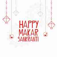 Free vector makar sankranti greeting card in line style