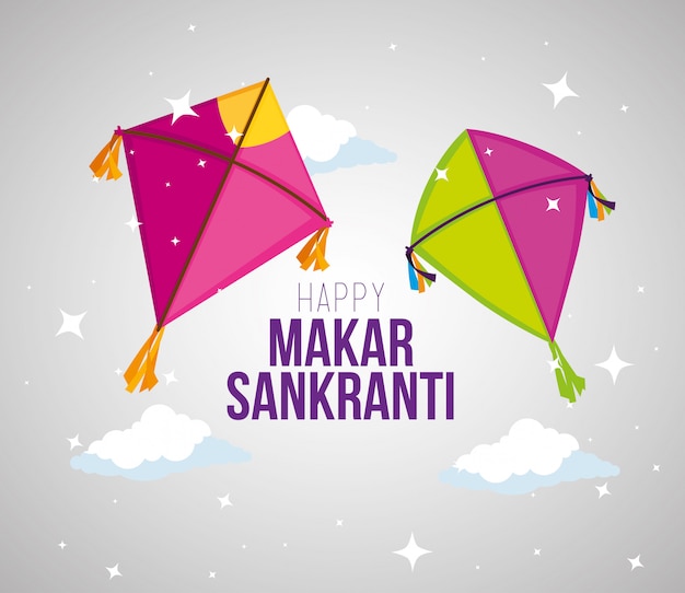 Makar sankranti saluto con aquiloni