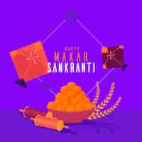 Vettore gratuito illustrazione di makar sankranti