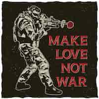 Бесплатное векторное изображение Занимайтесь любовью, а не войной