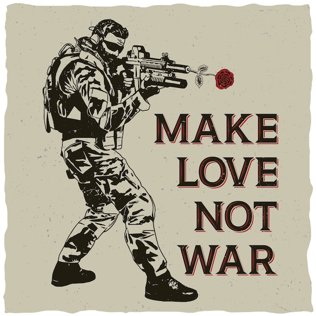 Vettore gratuito make love not war illustrazione