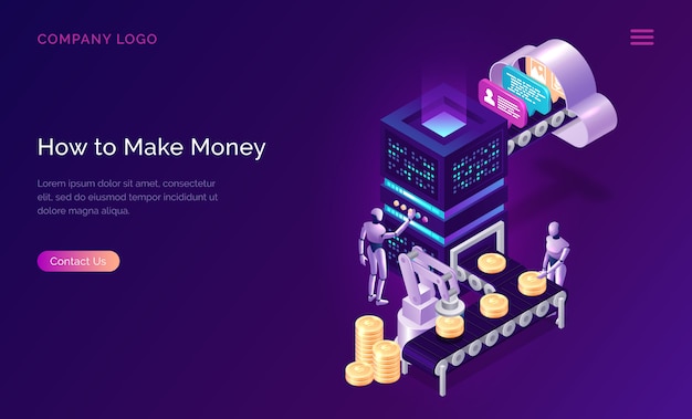 Make money, isometric concept metaphor