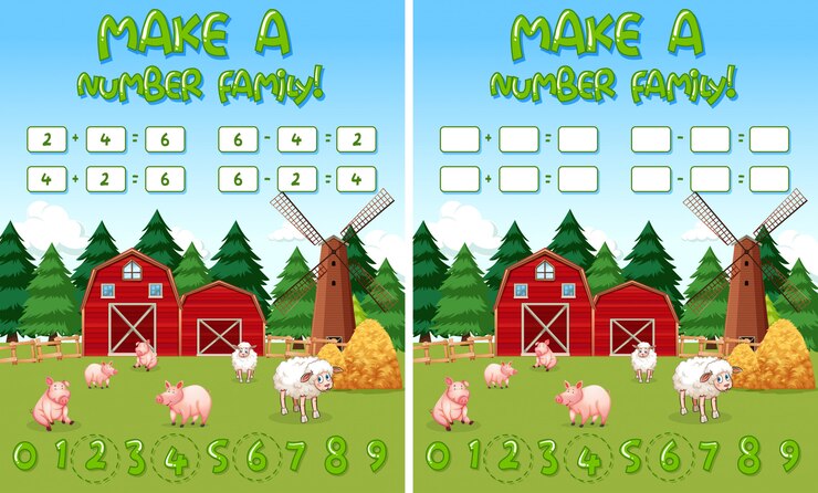 Free Vector make a number family