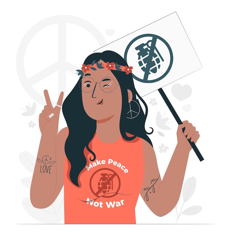 Free Vector make peace not war concept illustration