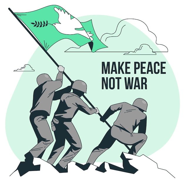 Free vector make peace not war concept illustration