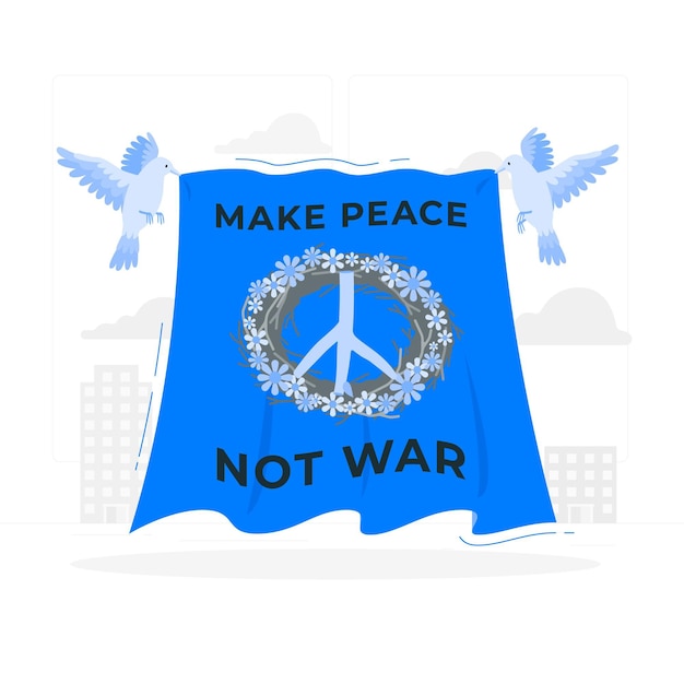 Free Vector make peace not war concept illustration