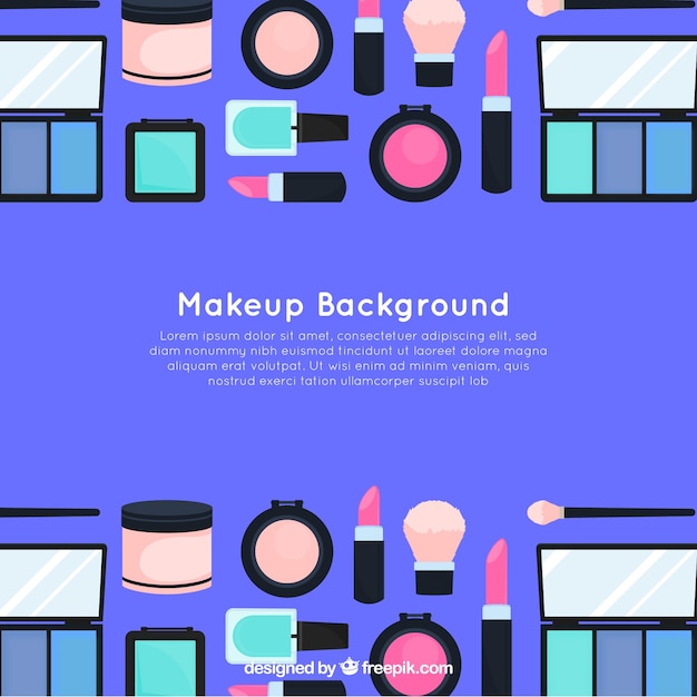 Make up background with flat design