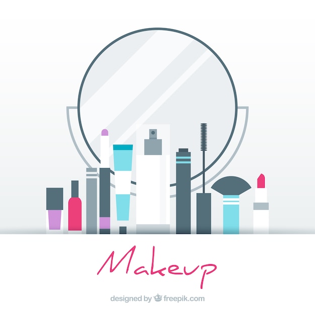 Free vector make up background with flat design