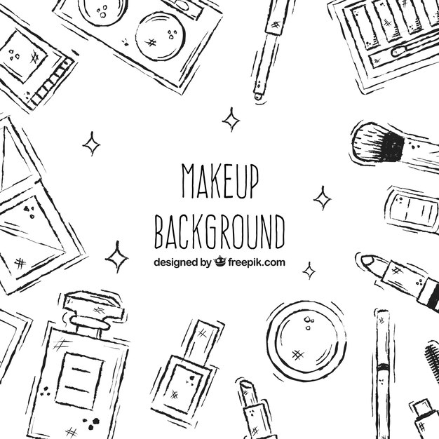 Make up background with sketchy style