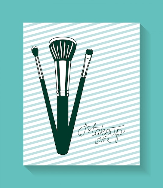 Make up brushes accessories in card