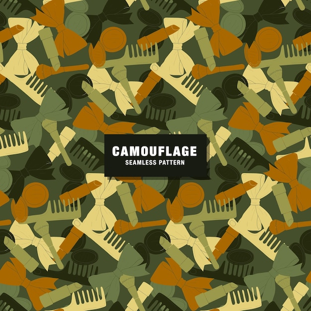 Free vector make up camouflage seamless pattern