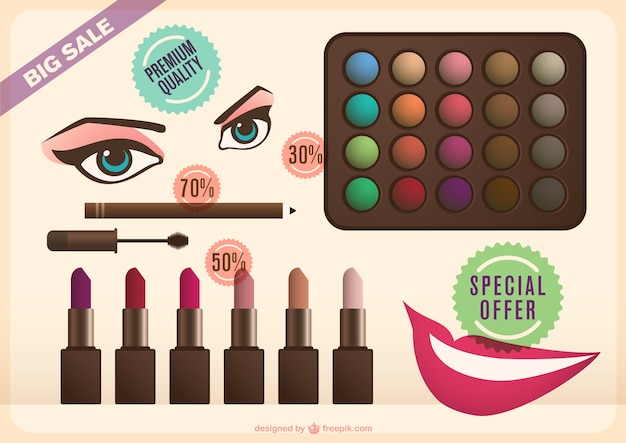 Free vector make-up collection