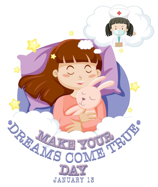 Free vector make your dream come true day banner design