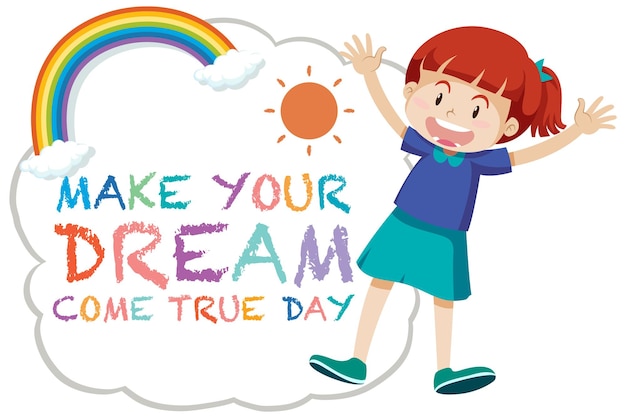 Бесплатное векторное изображение Воплотите свою мечту в жизнь. концепция логотипа day day