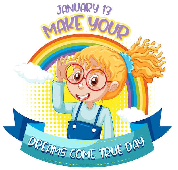 Free vector make your dreams come true banner design