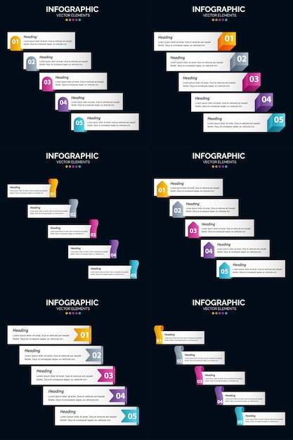 Rendi la tua presentazione più coinvolgente con il nostro pacchetto di infografiche vettoriali