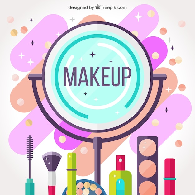 Free vector makeup accessories background