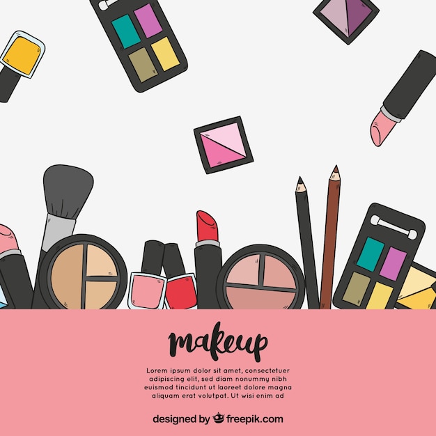 Free vector makeup accessories background