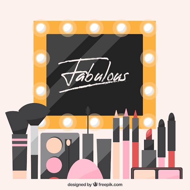 Free vector makeup accessories background