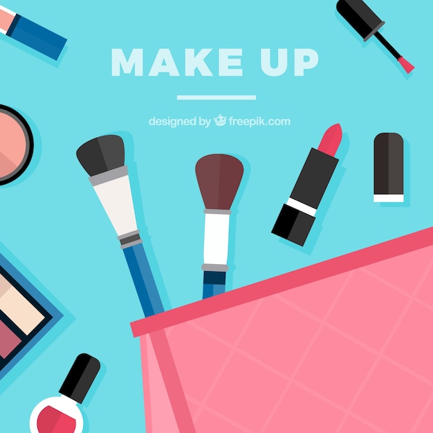 Free vector makeup accessories background