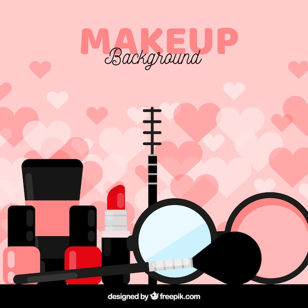 Free vector makeup accessories background