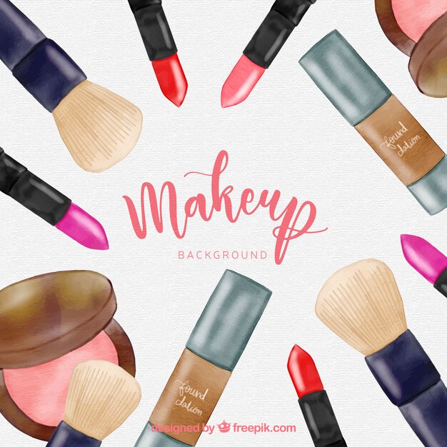 Makeup accessories background