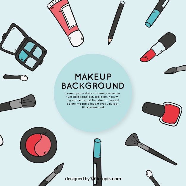 Free vector makeup accessories background