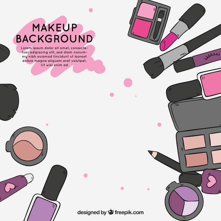Free Vector makeup accessories background