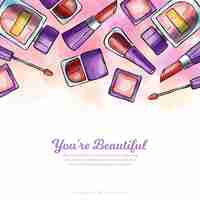 Free vector makeup accessories background