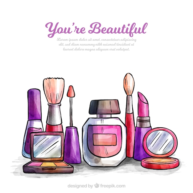 Free vector makeup accessories background