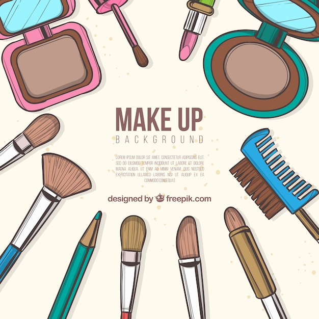 Free vector makeup accessories background