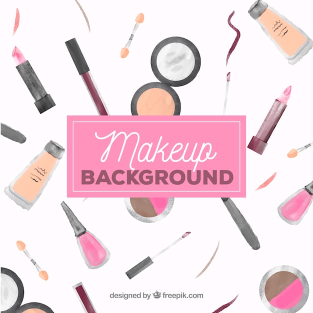 Free vector makeup accessories background