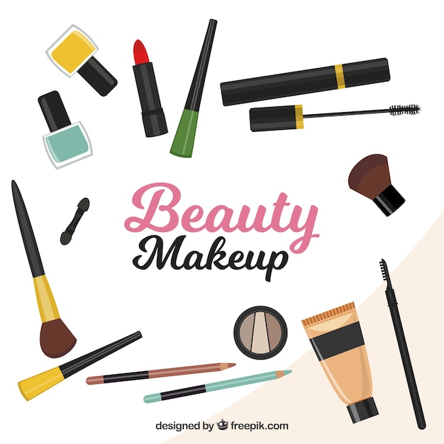 Makeup accessories background