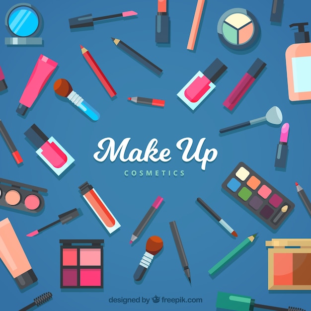 Free vector makeup accessories background