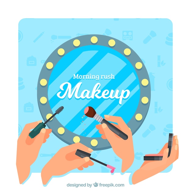 Makeup accessories background