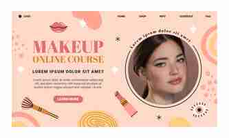 Free vector makeup online course landing page