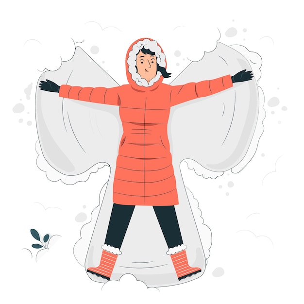 Making a snow angel concept illustration